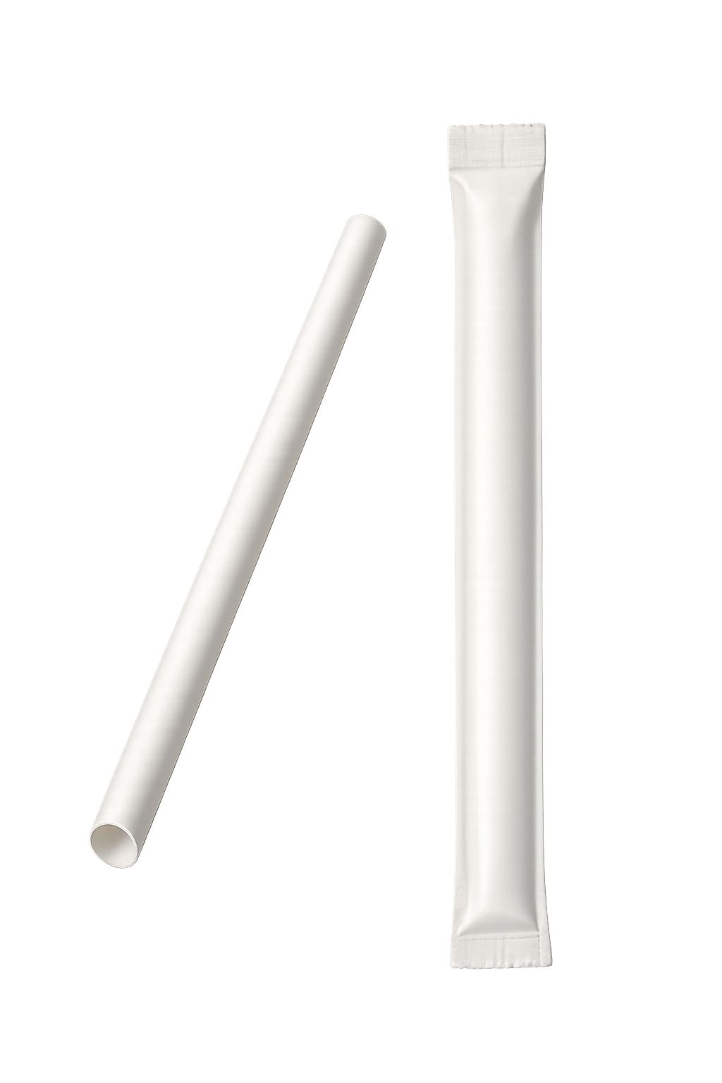 Paper Straw Regular - Plain White - Individually Wrapped